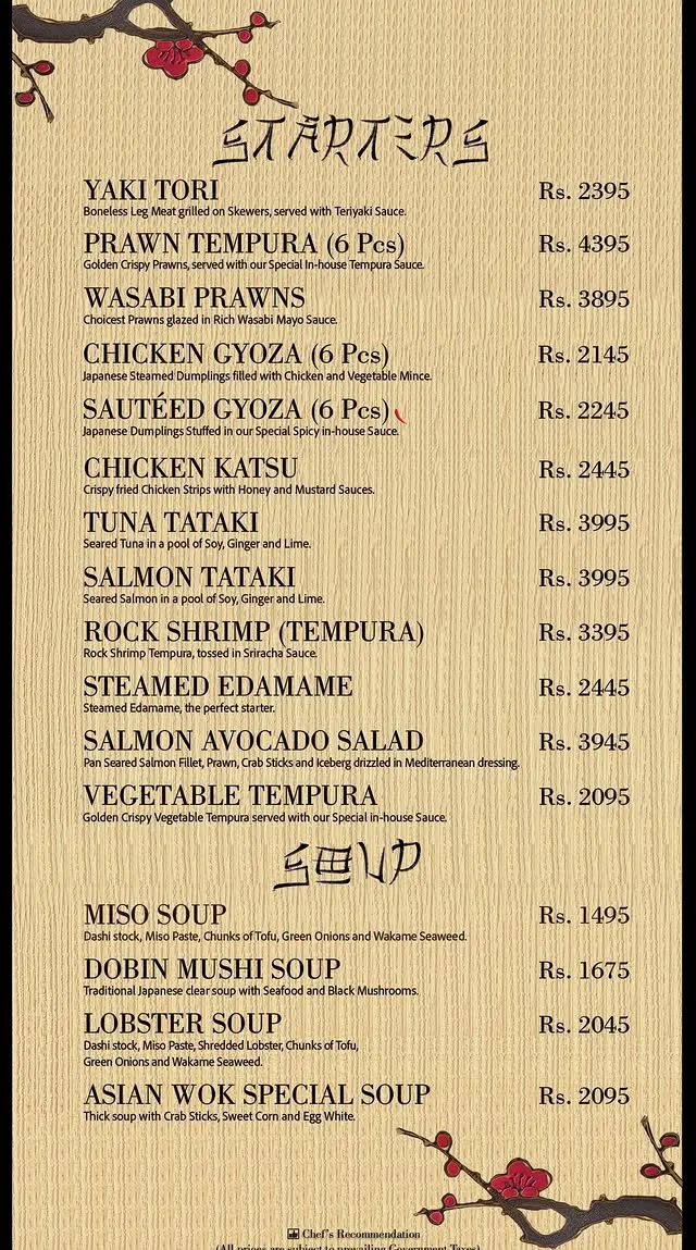 Asian Wok menu, page 1