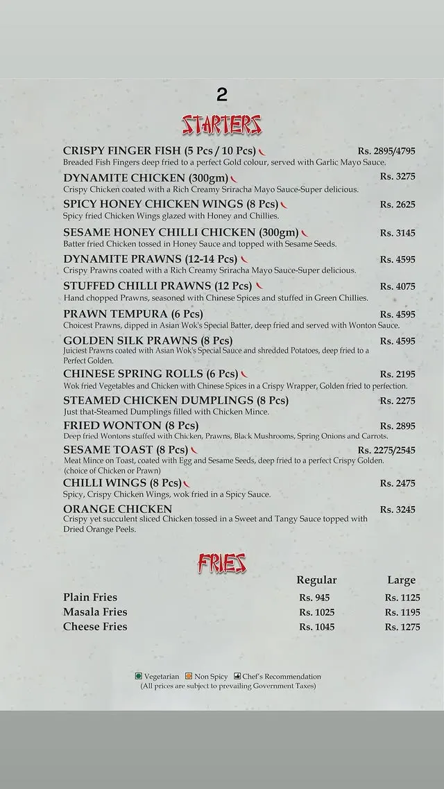 Asian Wok menu, page 7