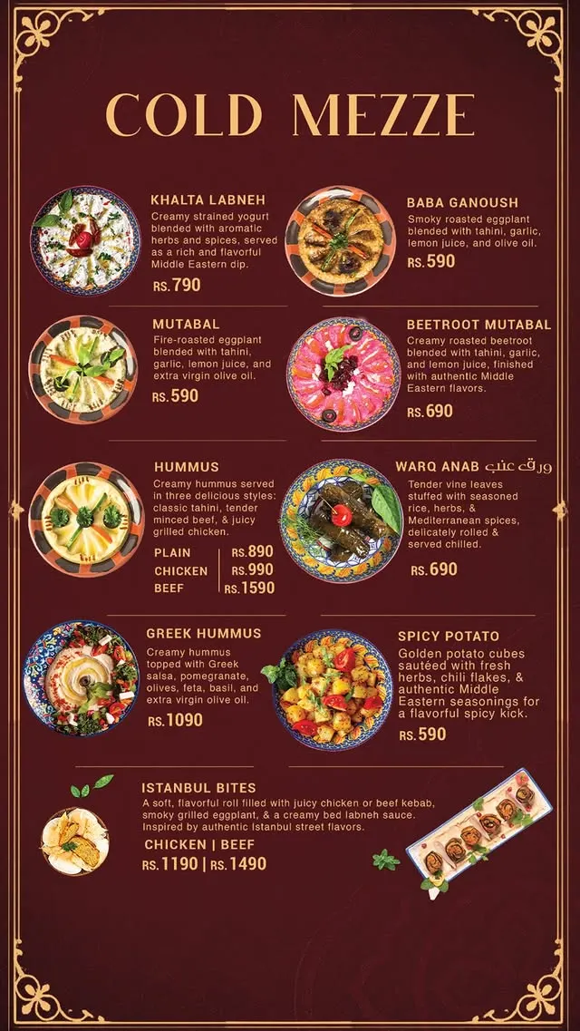 Basha Istanbul menu, page 1