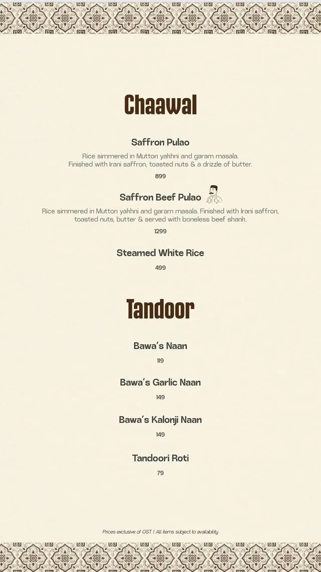 Bawa & Co menu, page 5
