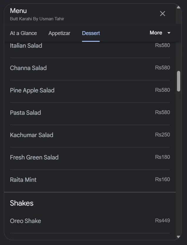 Butt Karahi by Usman Tahir menu, page 3