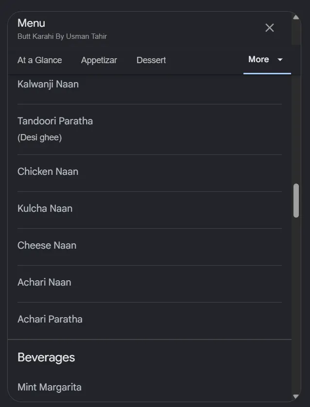 Butt Karahi by Usman Tahir menu, page 5