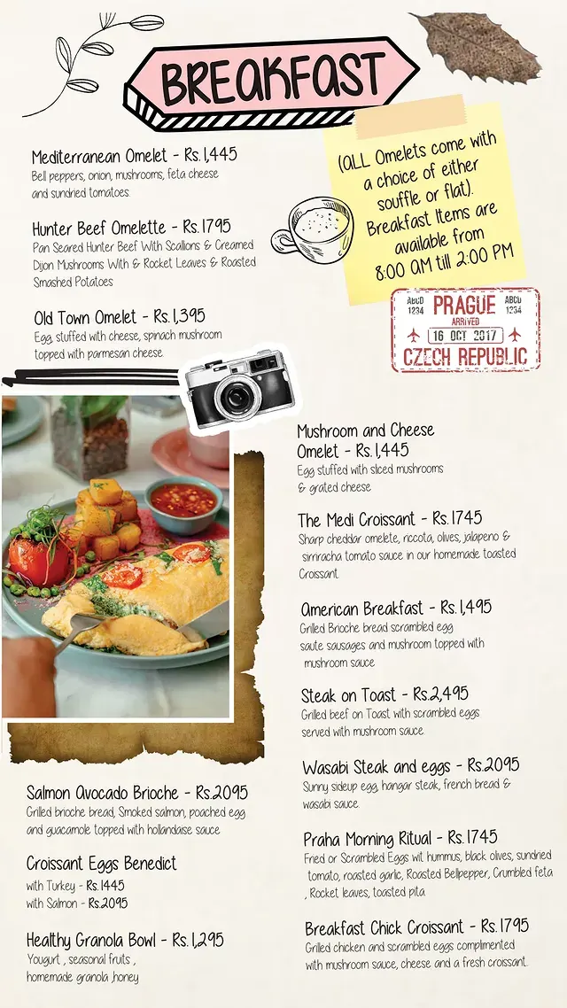 Caffe Praha menu, page 1