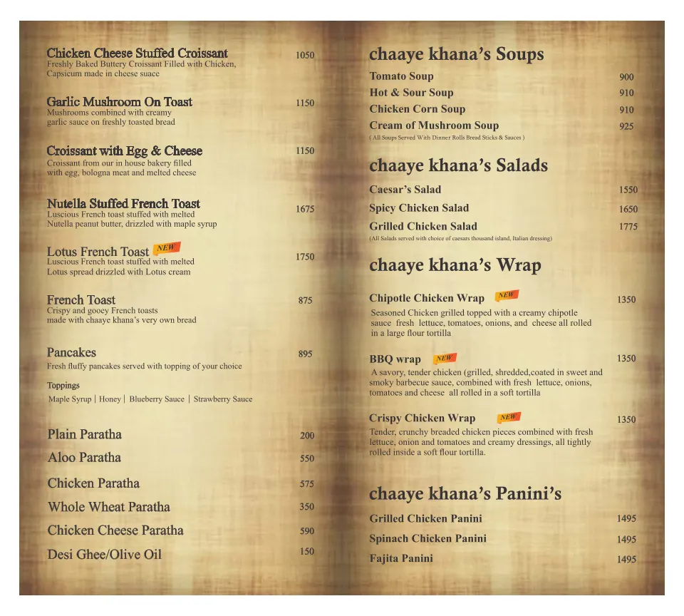 Chaaye Khana menu, page 2