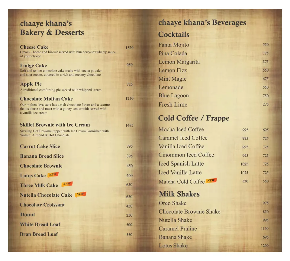 Chaaye Khana menu, page 3
