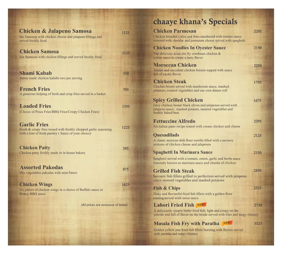 Chaaye Khana menu, page 6