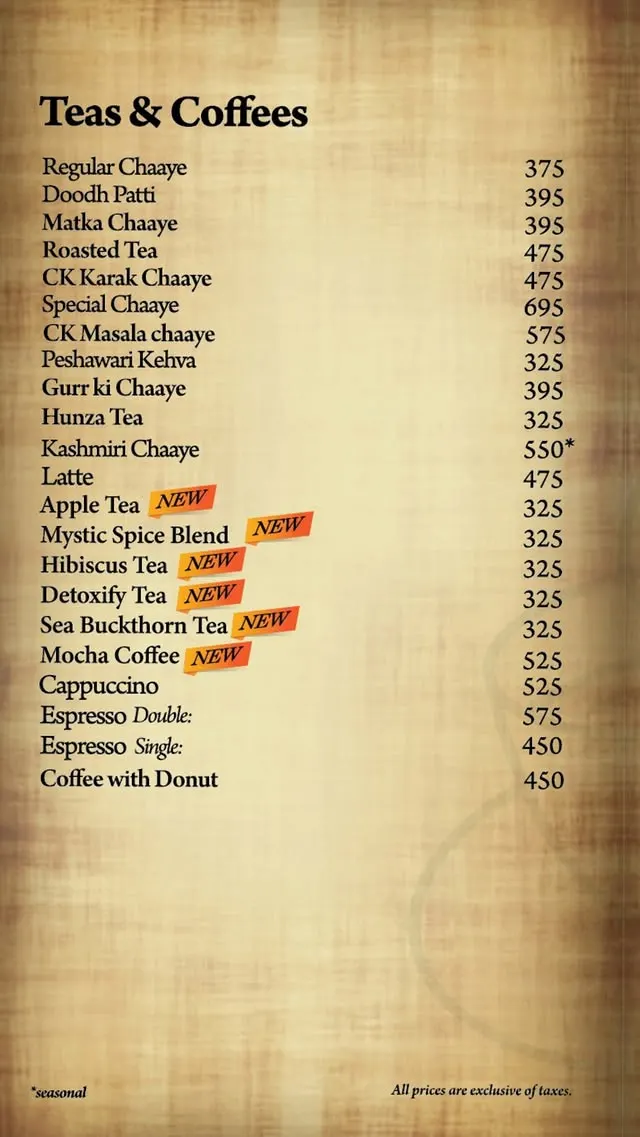 Chaaye Khana menu, page 7