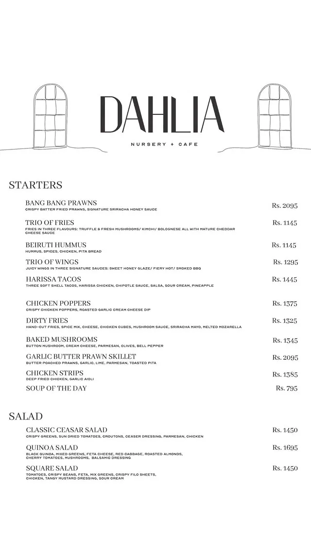 DAHLIA Islamabad menu, page 1