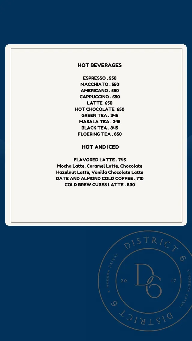 District 6 menu, page 10