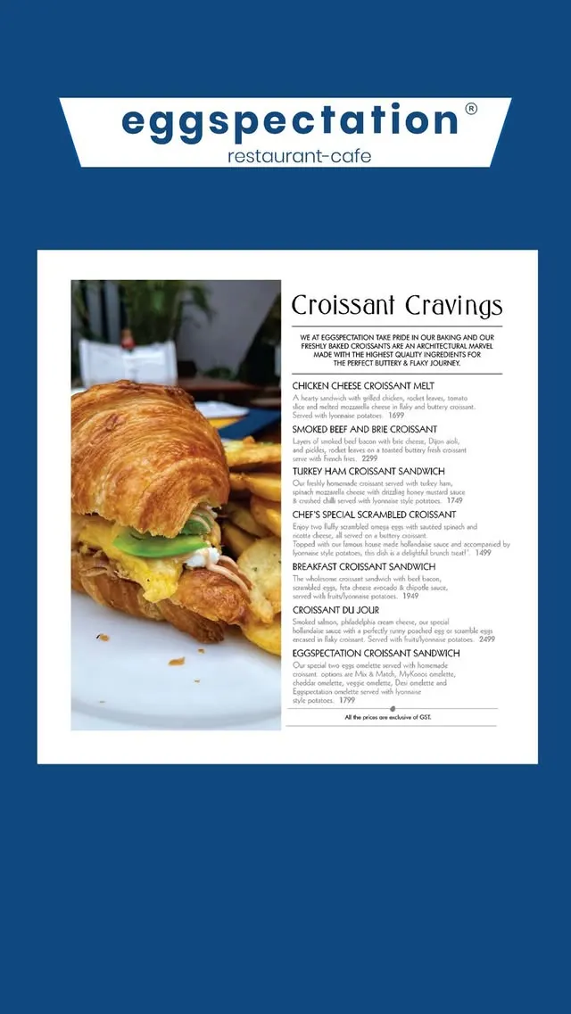 Eggspectation menu, page 8