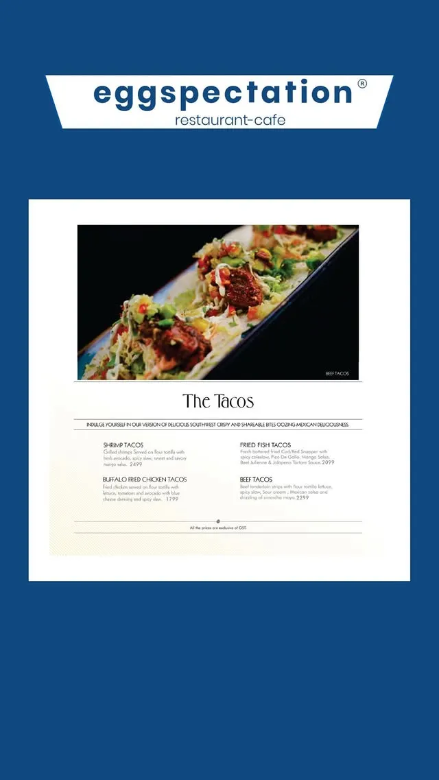 Eggspectation menu, page 9