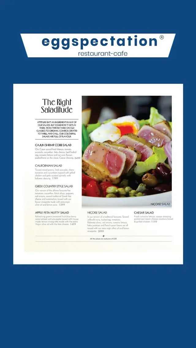Eggspectation menu, page 3