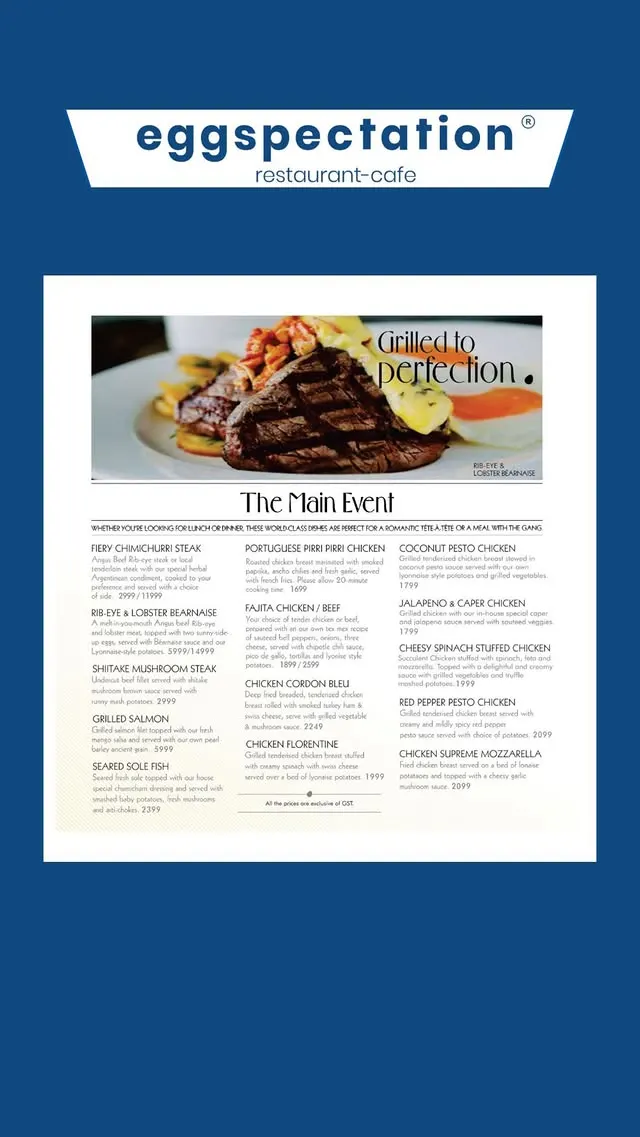 Eggspectation menu, page 4