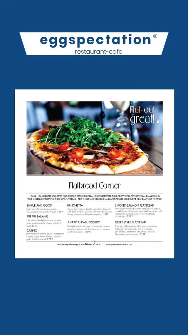 Eggspectation menu, page 9