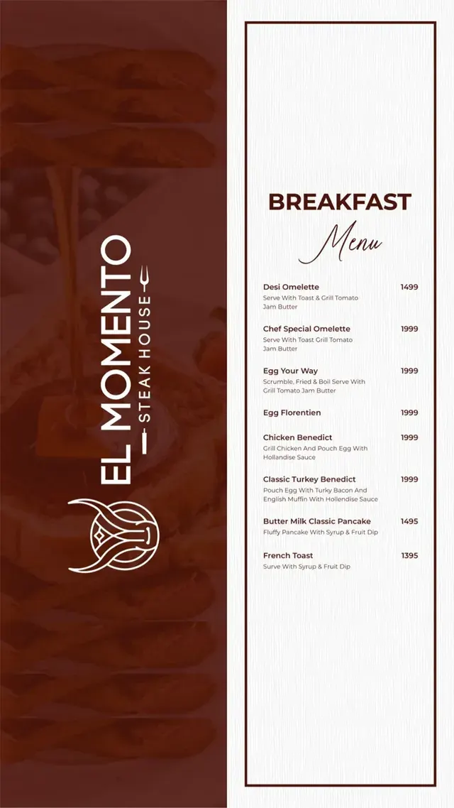 El Momento menu, page 2