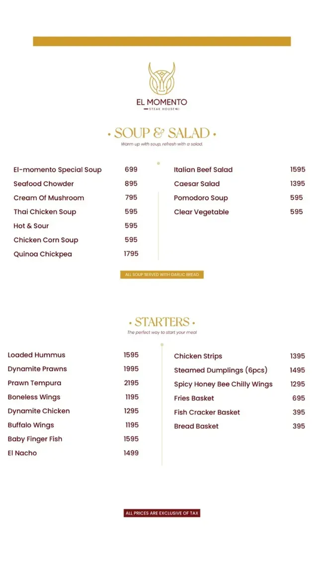 El Momento menu, page 5