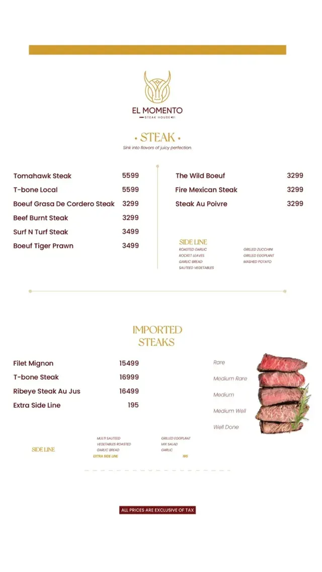 El Momento menu, page 7