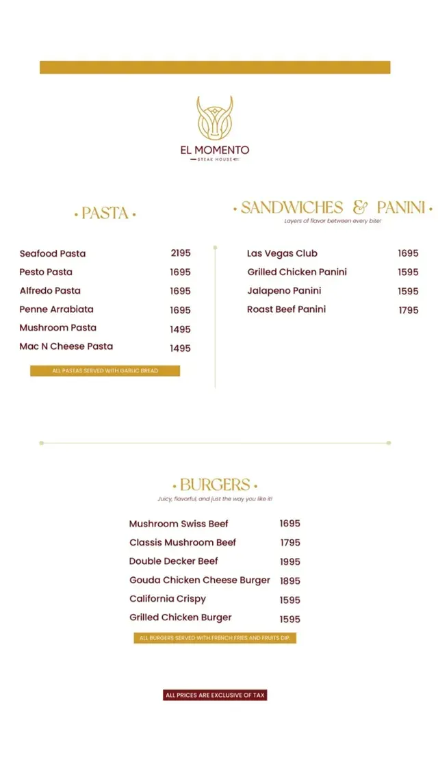 El Momento menu, page 8