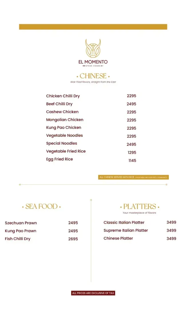 El Momento menu, page 9