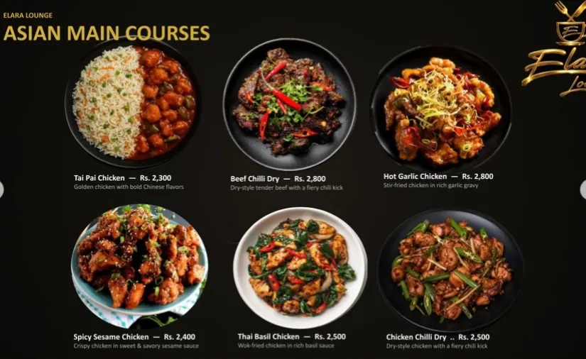 Elara Lounge menu, page 3