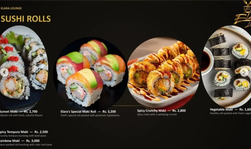 Elara Lounge menu, page 4