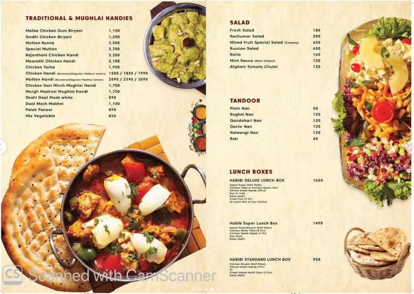Habibi Restaurant menu, page 3
