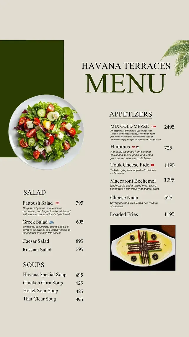 Havana Terraces menu, page 1