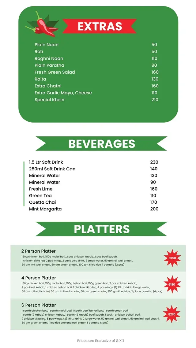 Hot N Chilli menu, page 6