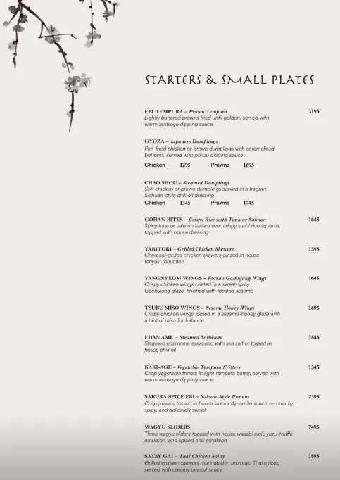 Kurohana menu, page 1