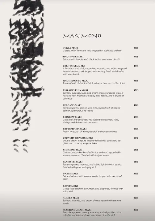 Kurohana menu, page 4