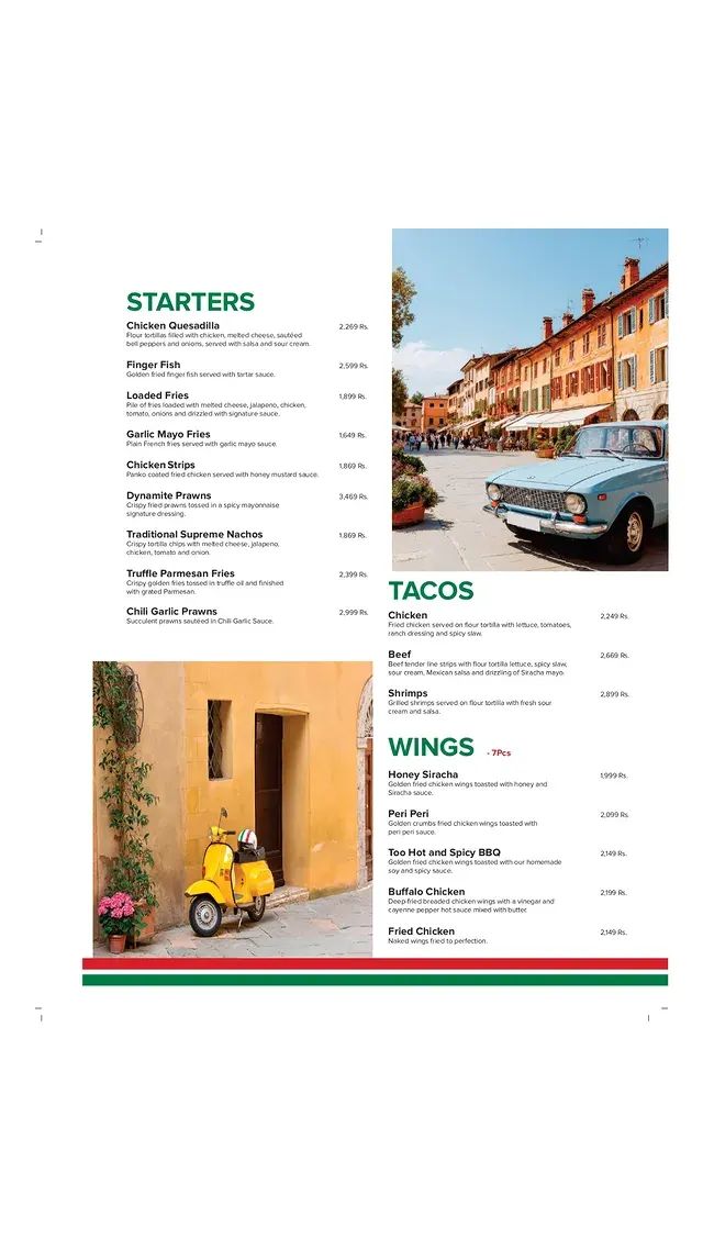 La Terrazza Cafe & Restaurant menu, page 1