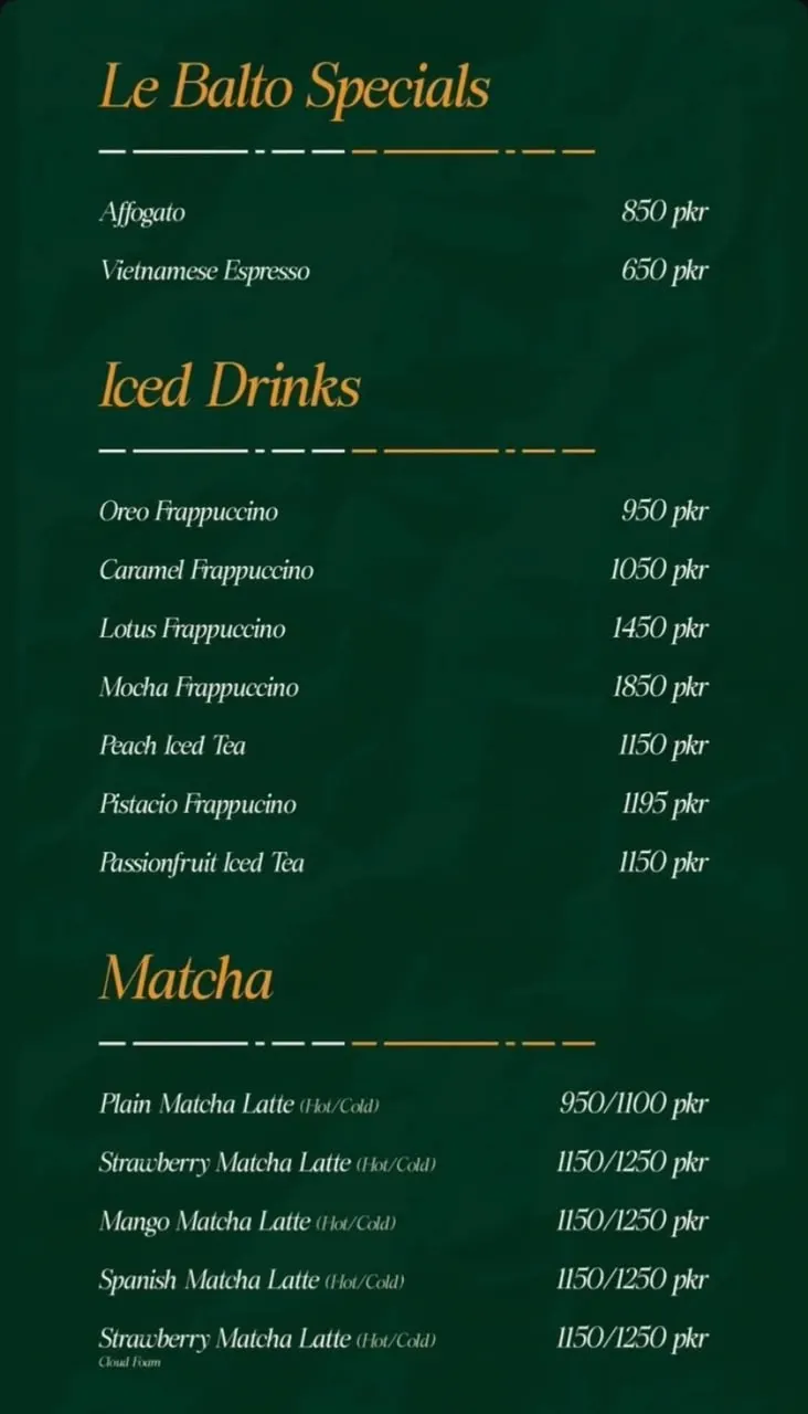 Le Balto menu, page 5