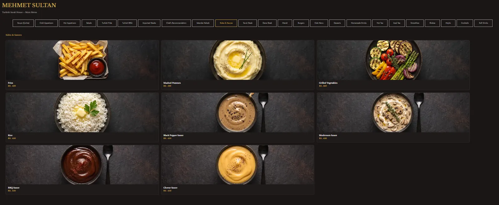 Mehmet Sultan Steakhouse menu, page 10