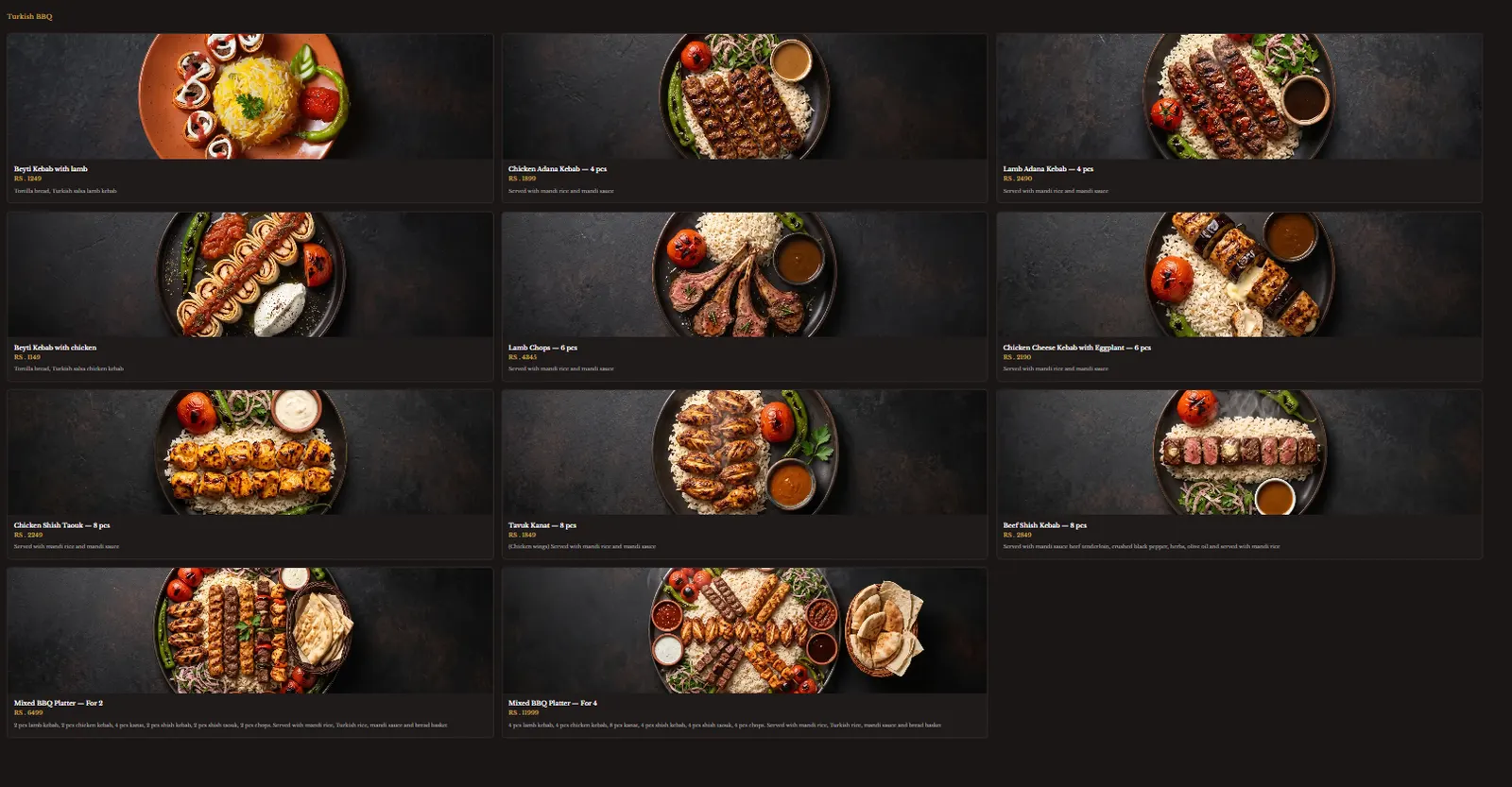 Mehmet Sultan Steakhouse menu, page 6