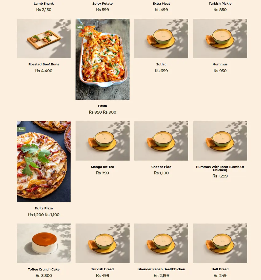 MeZ Islamabad menu, page 2