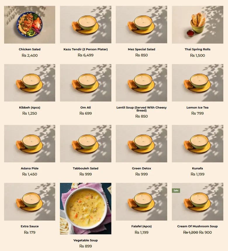 MeZ Islamabad menu, page 3