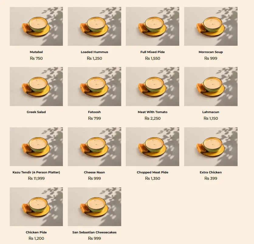 MeZ Islamabad menu, page 4