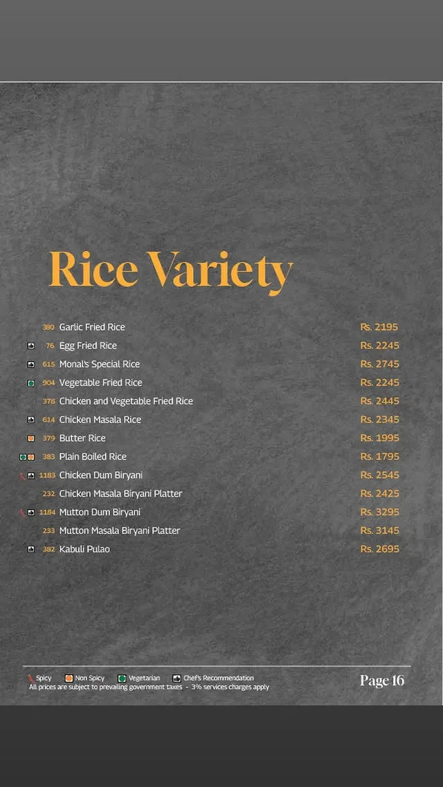 Monal Downtown menu, page 10