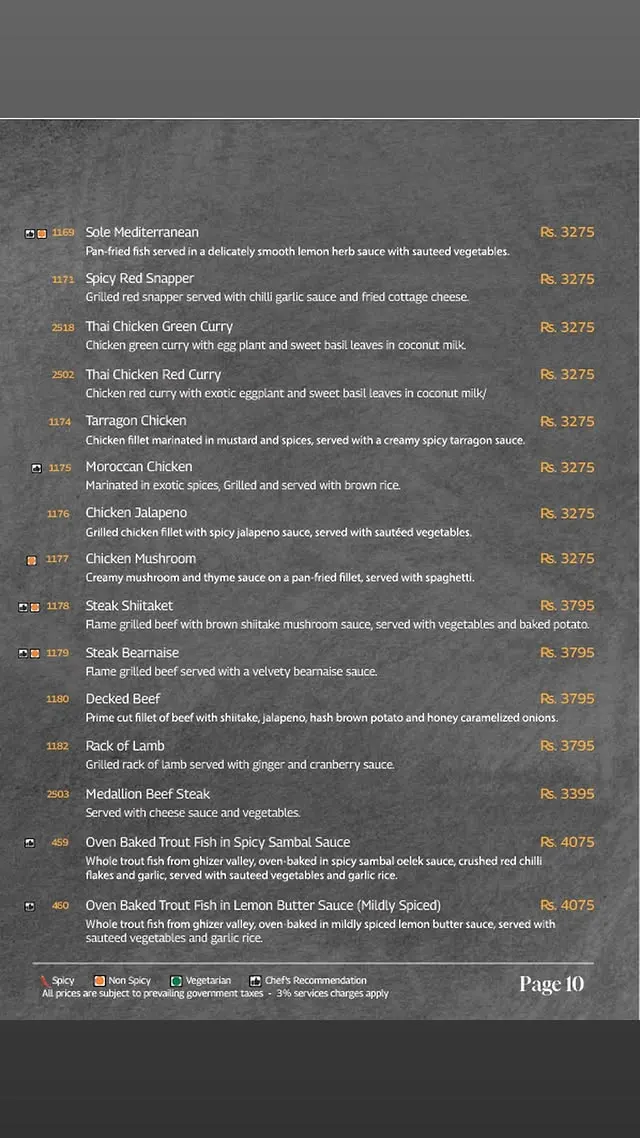 Monal Downtown menu, page 5
