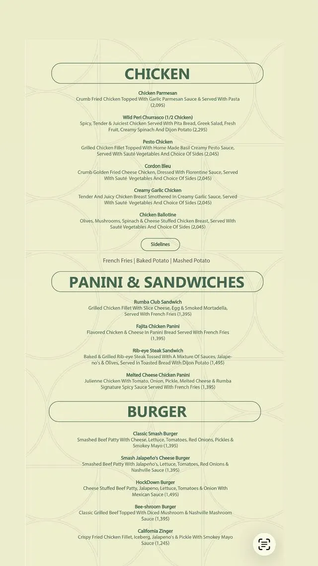 Rumba - The Meat Factory menu, page 5