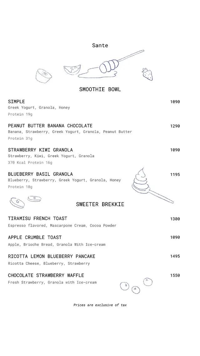 Sante menu, page 3