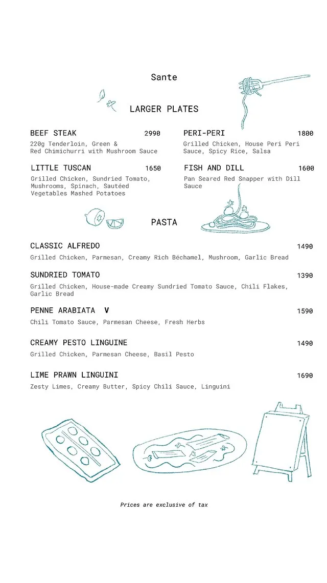 Sante menu, page 7