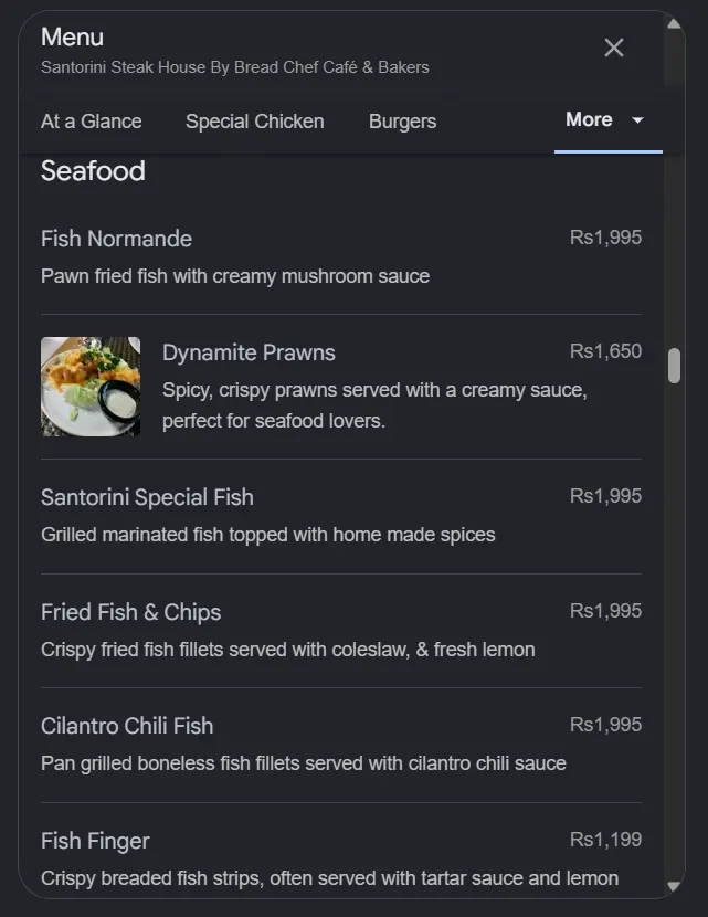 Santorini Steak House menu, page 10
