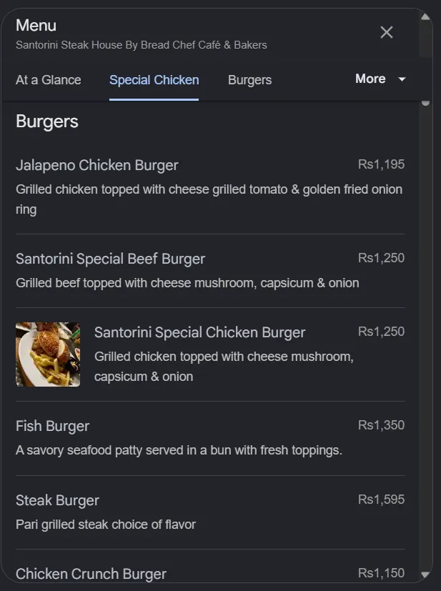 Santorini Steak House menu, page 3