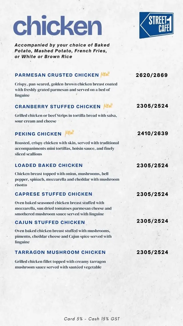 Street 1 Cafe menu, page 4