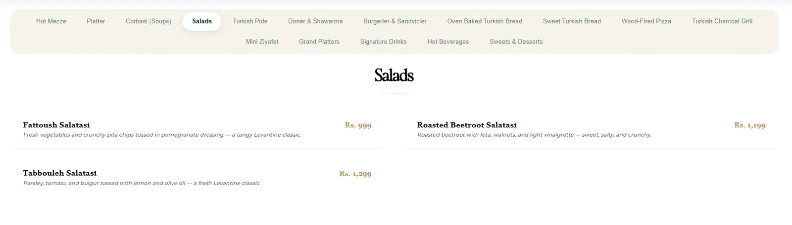SUFRA Turkish & Mediterranean menu, page 4