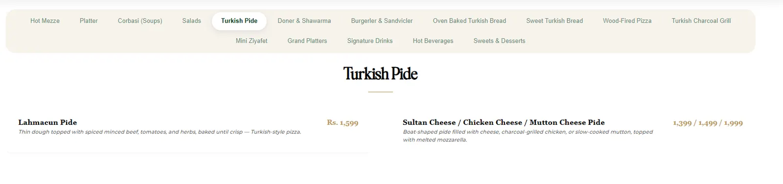 SUFRA Turkish & Mediterranean menu, page 5
