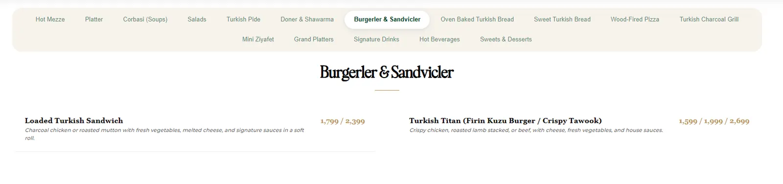 SUFRA Turkish & Mediterranean menu, page 7