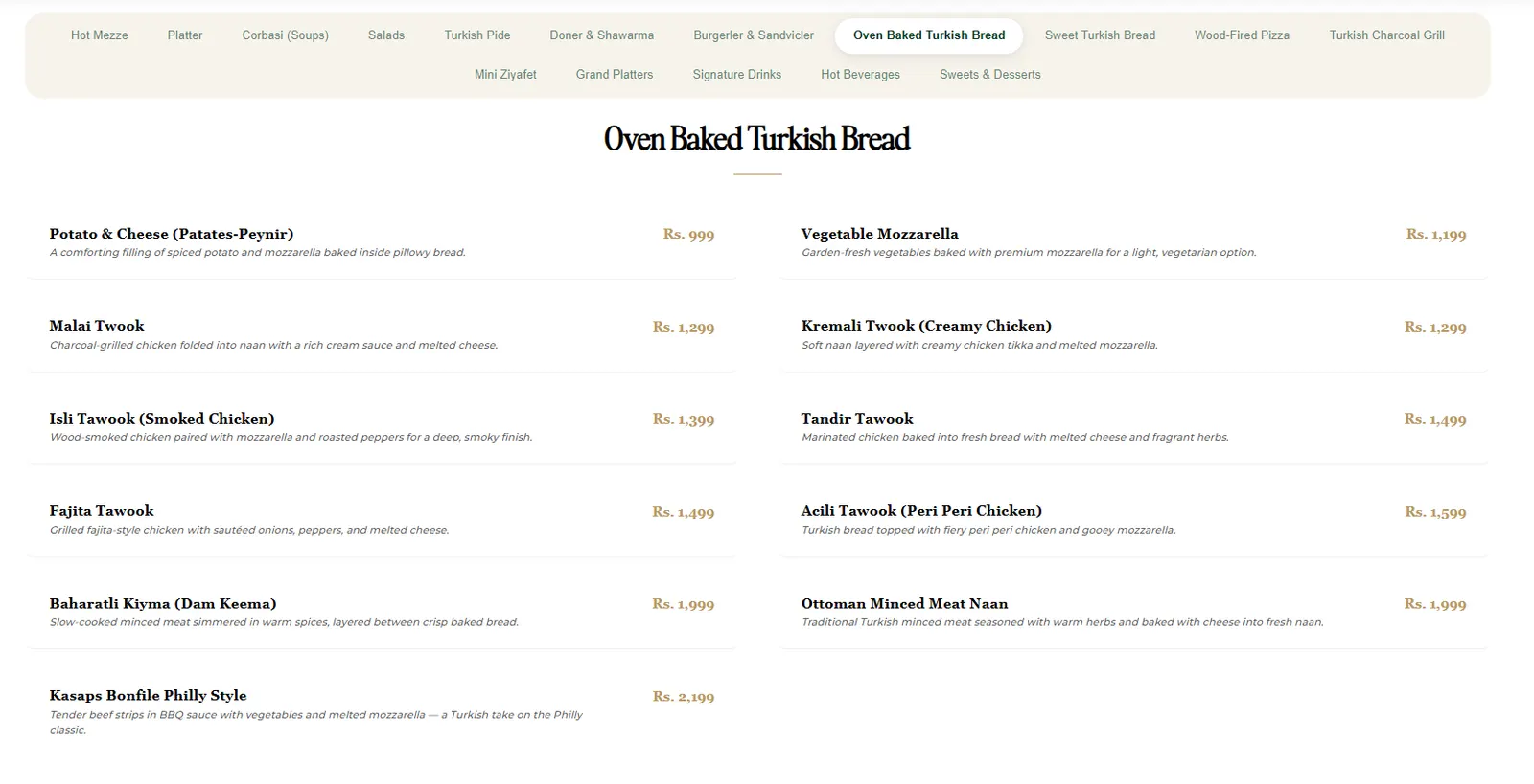 SUFRA Turkish & Mediterranean menu, page 8