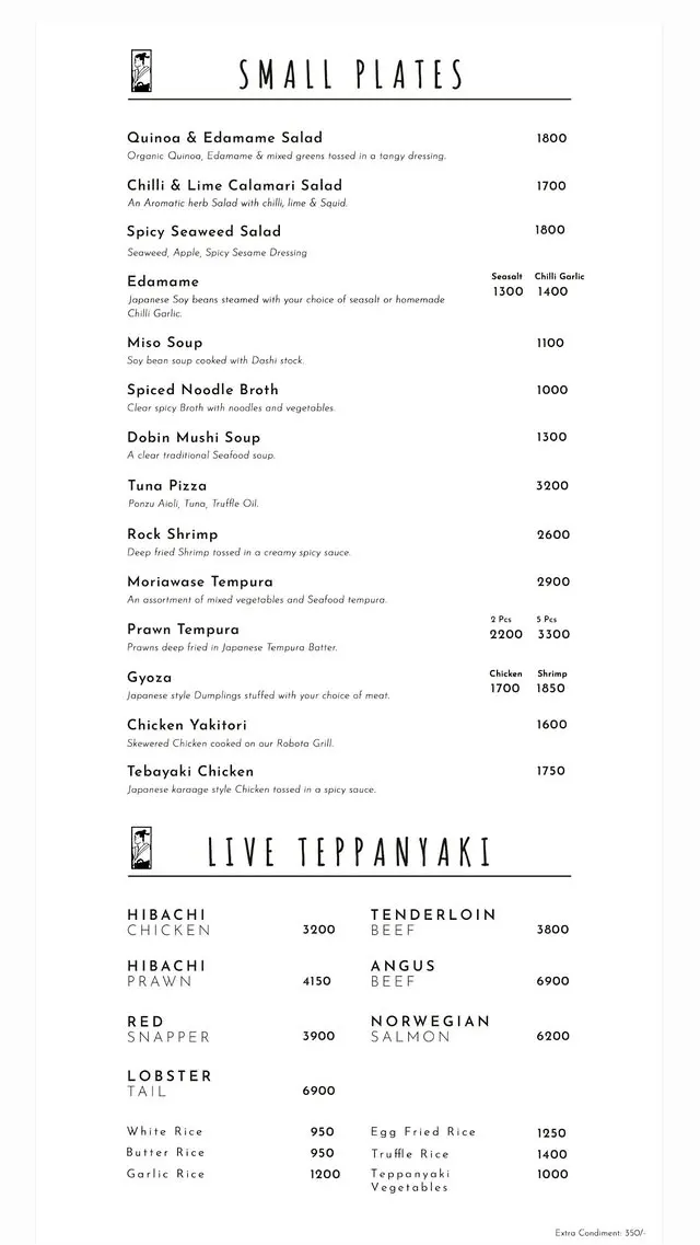 Sumo menu, page 1